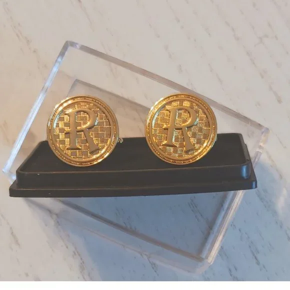 Initial "R" Cufflinks - Picture 1 of 2
